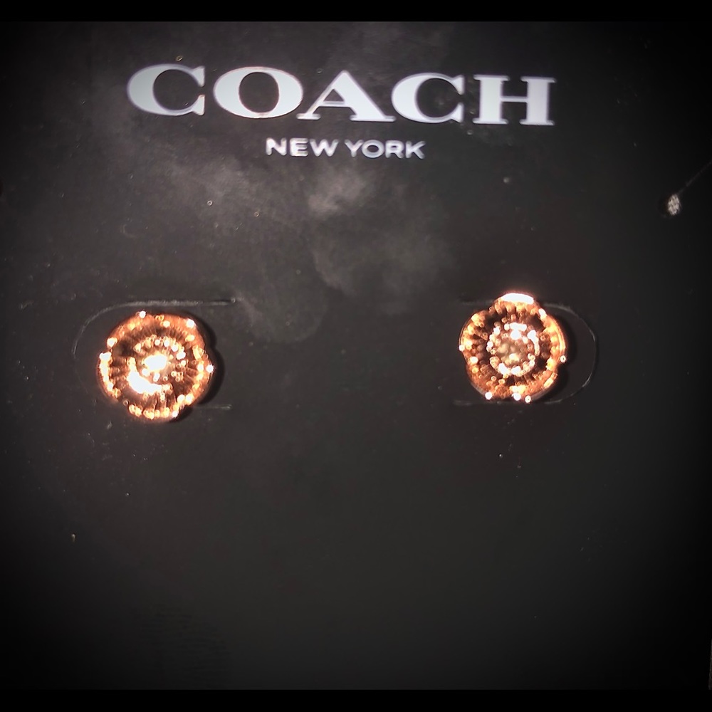 Coach Rose Gold Diamond studded earrings